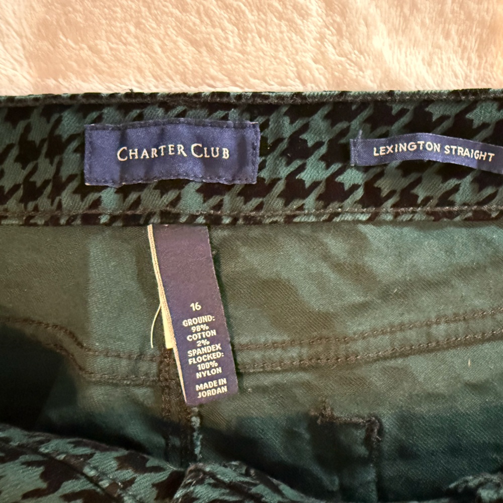 Charter Club Lexington Straight  Houndstooth Dress Pants - Picture 5 of 6